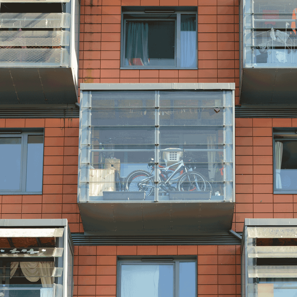 Bicycle in window