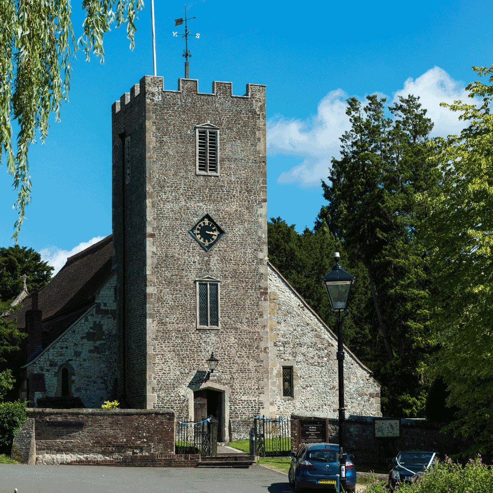 Church tower and clock