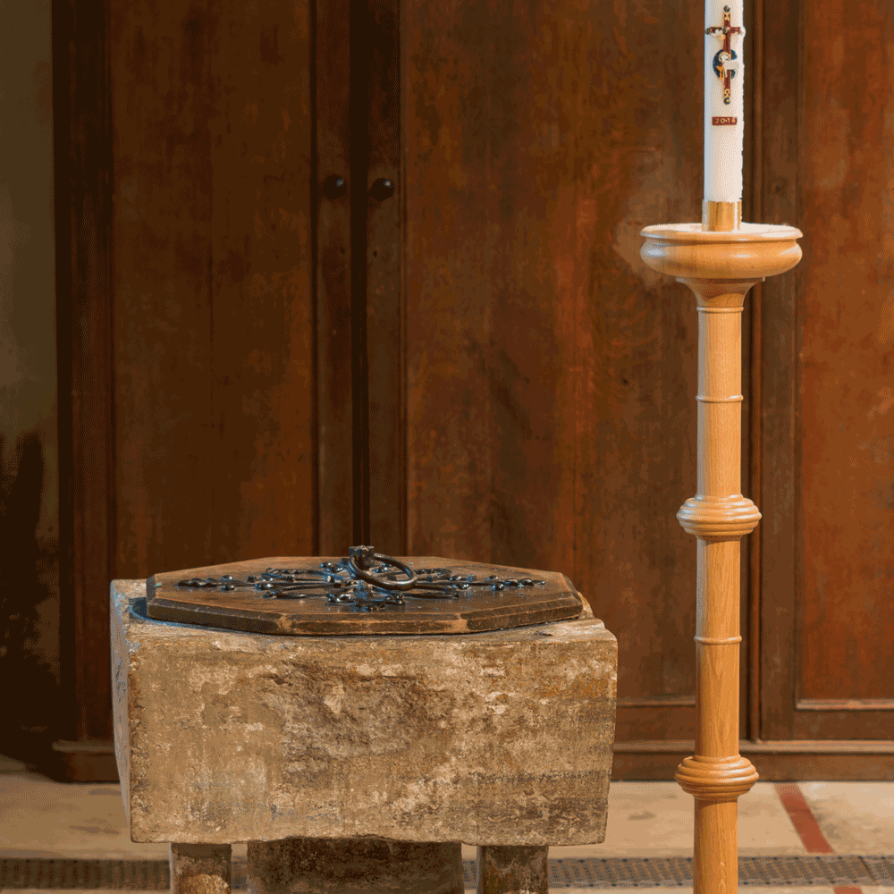 Font and Paschal candle