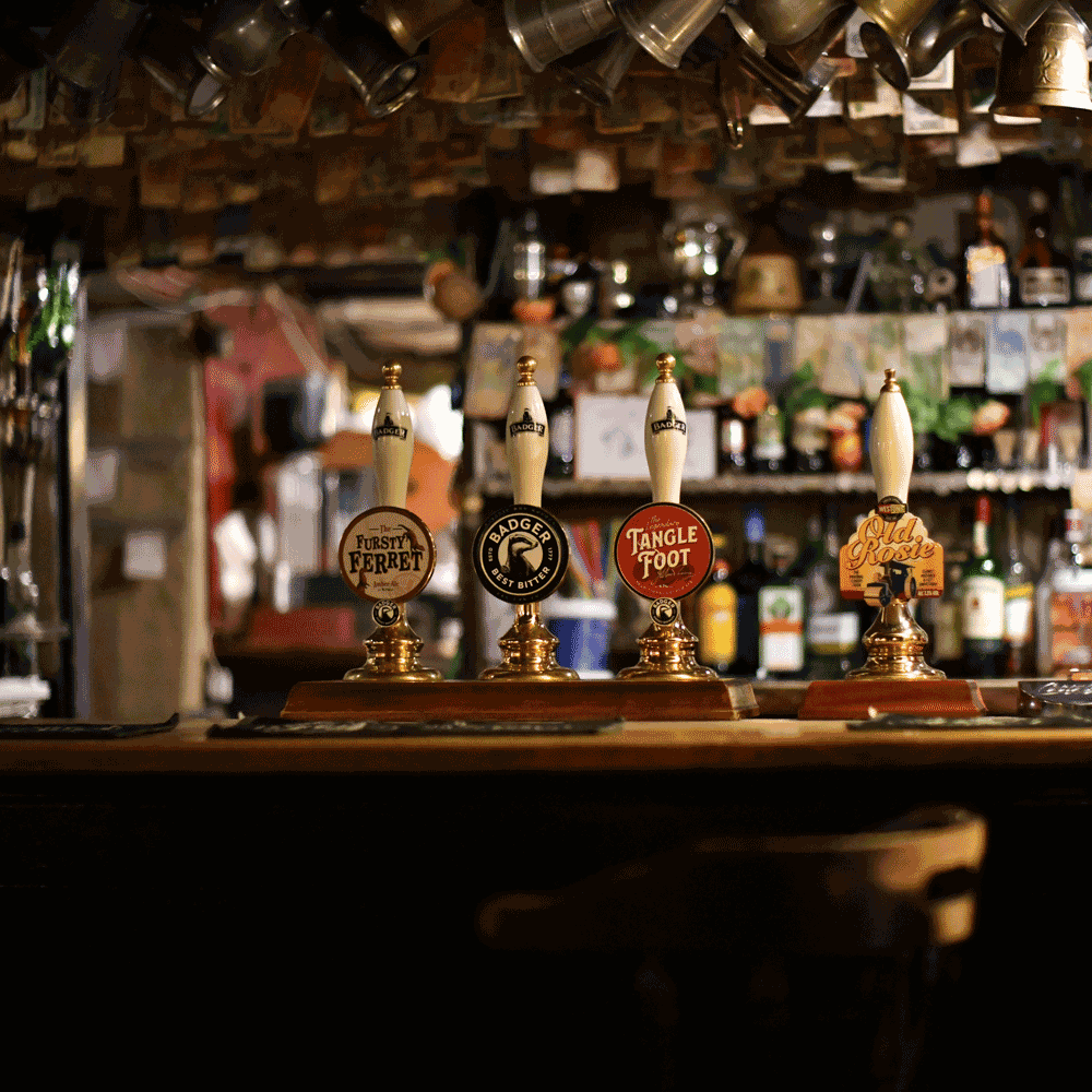 Friendly English pub's bar