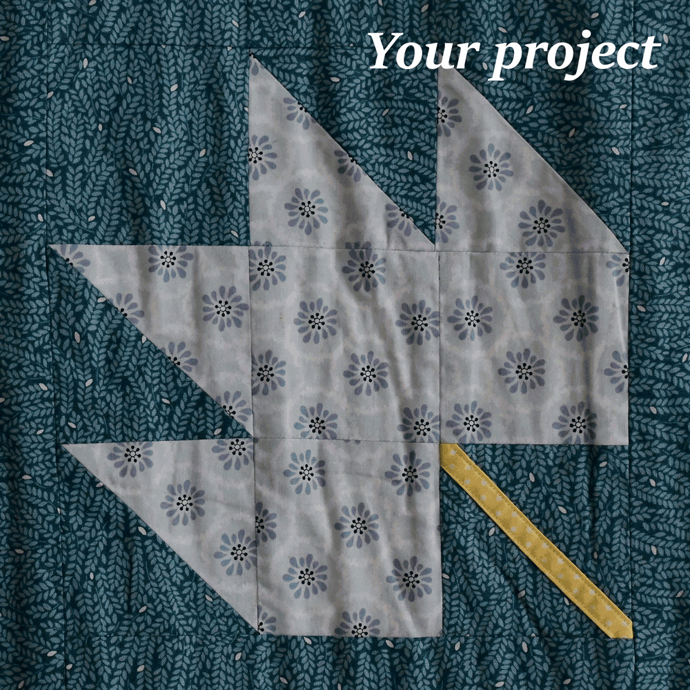 Patchwork stylised maple leaf.