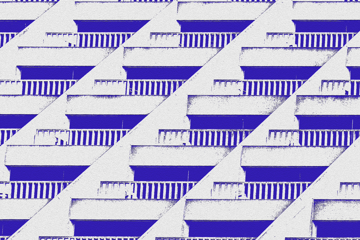 Graphic image of concrete balconies in San Fransisco