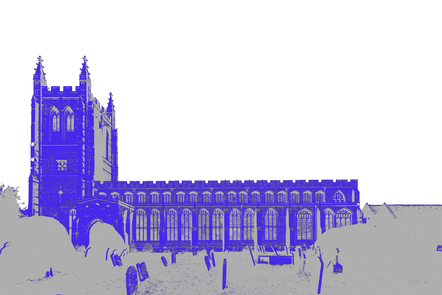 Graphic image of a grade 1 listed church in Suffolk