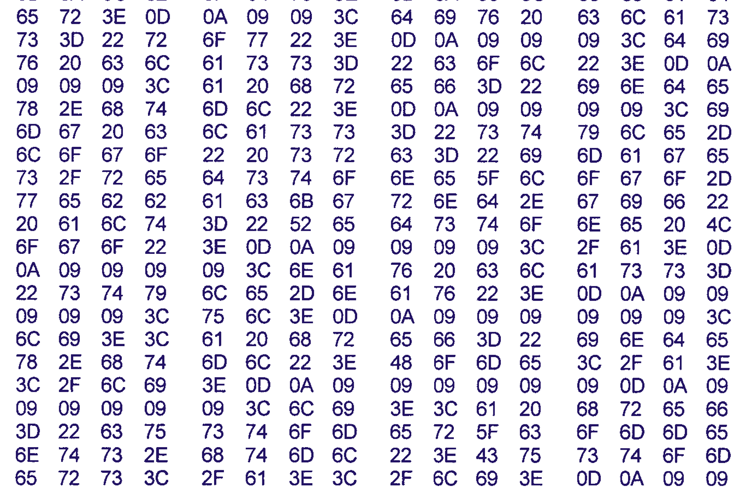Graphic image hexadecimal code